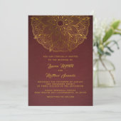 Gold Mandala Wedding Einladung (Stehend Vorderseite)