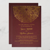 Gold Mandala Wedding Einladung (Vorne/Hinten)