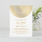 Gold Mandala Wedding Einladung (Stehend Vorderseite)