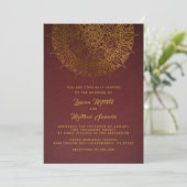 Gold Mandala Wedding Einladung (Stehend Vorderseite)