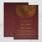 Gold Mandala Wedding Einladung (Vorne/Hinten)