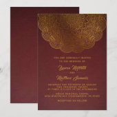 Gold Mandala Wedding Einladung (Vorne/Hinten)