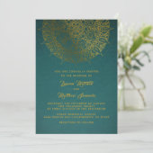 Gold Mandala Wedding Einladung (Stehend Vorderseite)