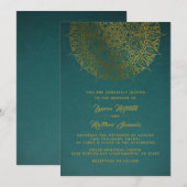 Gold Mandala Wedding Einladung (Vorne/Hinten)