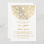 Gold Mandala Wedding Einladung (Vorne/Hinten)