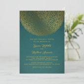Gold Mandala Wedding Einladung (Stehend Vorderseite)