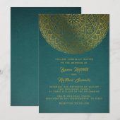 Gold Mandala Wedding Einladung (Vorne/Hinten)