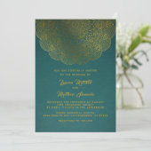 Gold Mandala Wedding Einladung (Stehend Vorderseite)