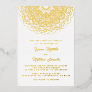 Gold Mandala Wedding Foil Einladung