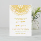 Gold Mandala Wedding Foil Einladung (Stehend vorne)