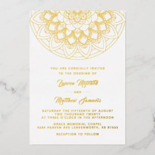 Gold Mandala Wedding Foil Einladung