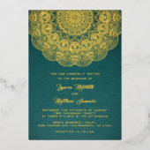 Gold Mandala Wedding Foil Einladung (Vorderseite)