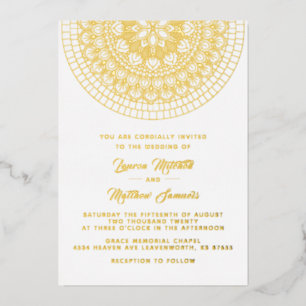 Gold Mandala Wedding Foil Einladung