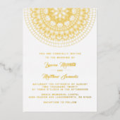 Gold Mandala Wedding Foil Einladung (Vorderseite)