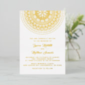 Gold Mandala Wedding Foil Einladung (Stehend vorne)