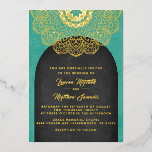 Gold Mandala Wedding Foil Einladung