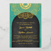 Gold Mandala Wedding Foil Einladung (Vorderseite)