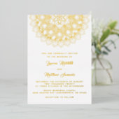 Gold Mandala Wedding Foil Einladung (Stehend vorne)
