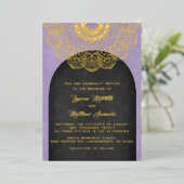 Gold Mandala Wedding Foil Einladung (Stehend vorne)