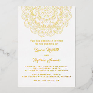 Gold Mandala Wedding Foil Einladung
