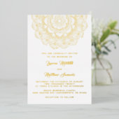 Gold Mandala Wedding Foil Einladung (Stehend vorne)