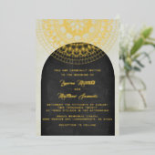 Gold Mandala Wedding Foil Einladung (Stehend vorne)