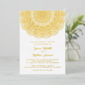 Gold Mandala Wedding Foil Einladung (Stehend vorne)