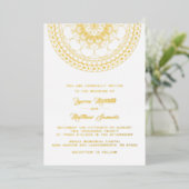 Gold Mandala Wedding Foil Einladung (Stehend vorne)