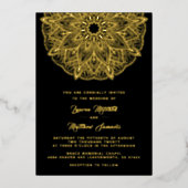 Gold Mandala Wedding Foil Einladung (Vorderseite)