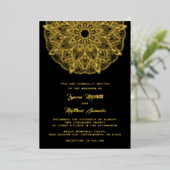 Gold Mandala Wedding Foil Einladung (Stehend vorne)