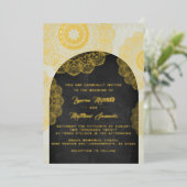 Gold Mandala Wedding Foil Einladung (Stehend vorne)