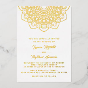 Gold Mandala Wedding Foil Einladung