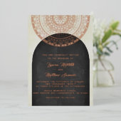 Gold Mandala Wedding Foil Einladung (Stehend vorne)