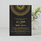 Gold Mandala Wedding Foil Einladung (Stehend vorne)