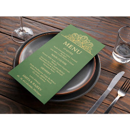 Gold Mandala Wedding Menu Card  Menükarte