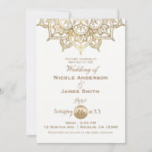 Gold Mandala Weiß Moderne Kunst, Dichtung und Musi Einladung (Vorderseite)