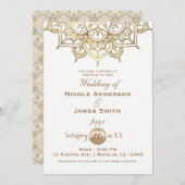 Gold Mandala Weiß Moderne Kunst, Dichtung und Musi Einladung (Vorne/Hinten)