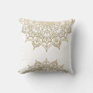 Gold Mandala White Chic Glamour Modernes Glam Kissen