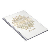 Gold Mandala White Chic Glamour Modernes Glam Notizblock (Rechte Seite)