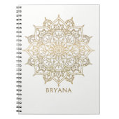 Gold Mandala White Chic Glamour Modernes Glam Notizblock (Vorderseite)