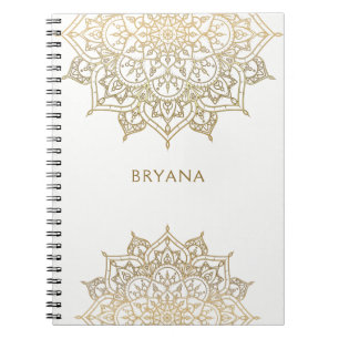 Gold Mandala White Chic Glamour Modernes Glam Notizblock