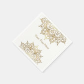 Gold Mandala White Chic Modern Glam Party Serviette (Ecke)