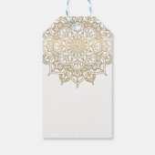 Gold Mandala White Classy Moderne Gastgeschenk Hoc Geschenkanhänger (Rückseite)