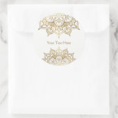 Gold Mandala White Classy Moderne Gastgeschenk Hoc Runder Aufkleber (Tasche)