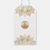 Gold Mandala White Glam Moderne Gastgeschenk Hochz Geschenkanhänger (Rückseite)