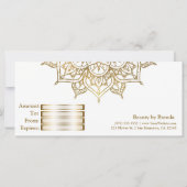 Gold Mandala White Minimal Modernes Geschenkgutsch (Rückseite)