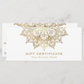 Gold Mandala White Minimal Modernes Geschenkgutsch (Vorne/Hinten)