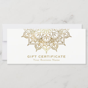Gold Mandala White Minimal Modernes Geschenkgutsch