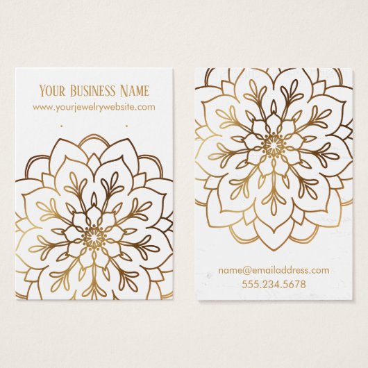 Gold Mandala & White Ohrring Display Cards (Vorne & Hinten)