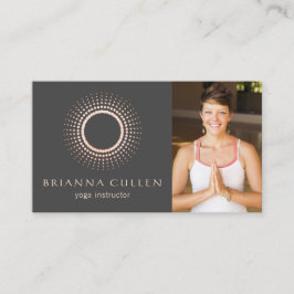 Gold Mandala Yoga Logo, Foto hinzufügen Visitenkarte